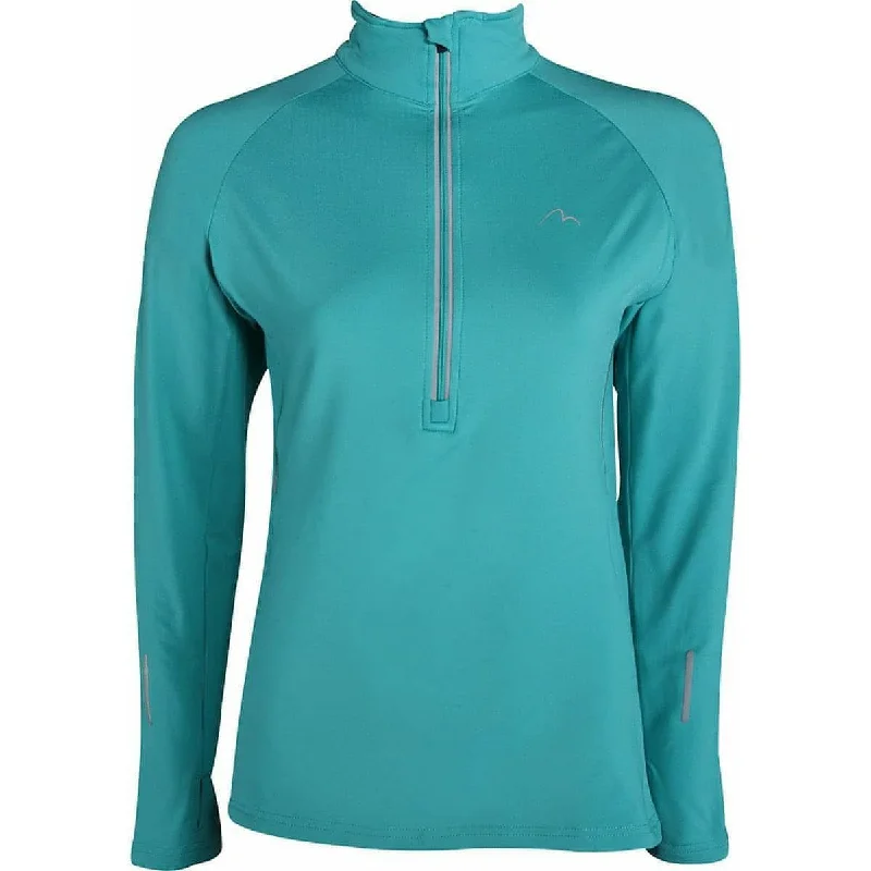 More Mile Vancouver Half Zip Long Sleeve Womens Running Top - Teal