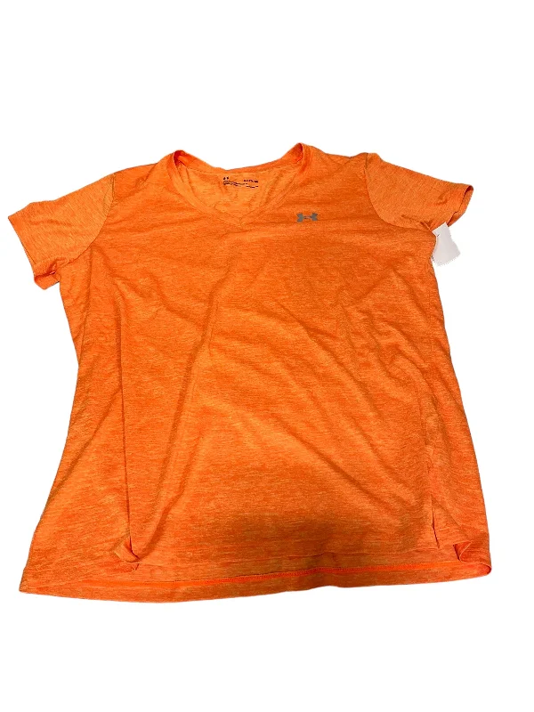 Orange Athletic Top Short Sleeve Under Armour, Size Xl