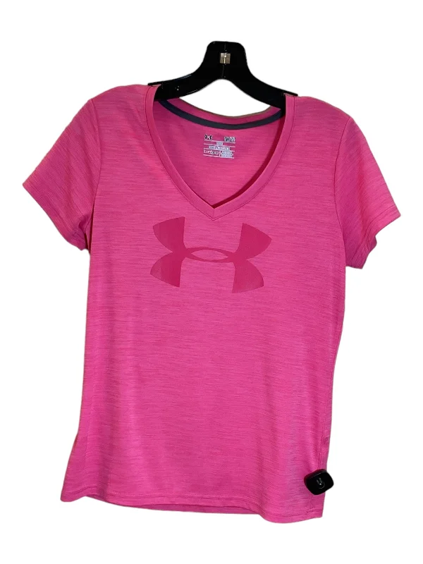 Pink Athletic Top Short Sleeve Under Armour, Size S