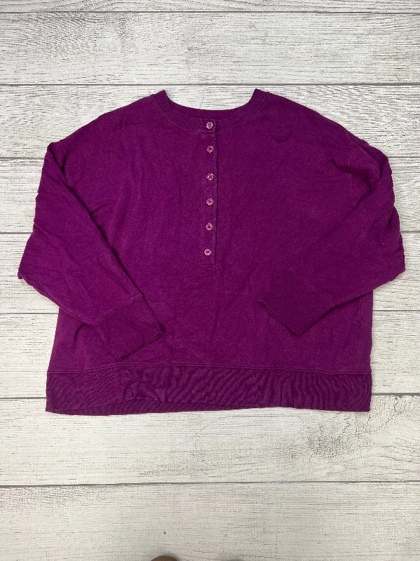 Purple Athletic Top Long Sleeve Crewneck Athleta, Size 24