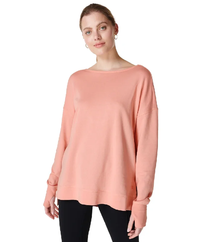 Sweaty Betty After Class Cross Back Sweatshirt Bloom Pink