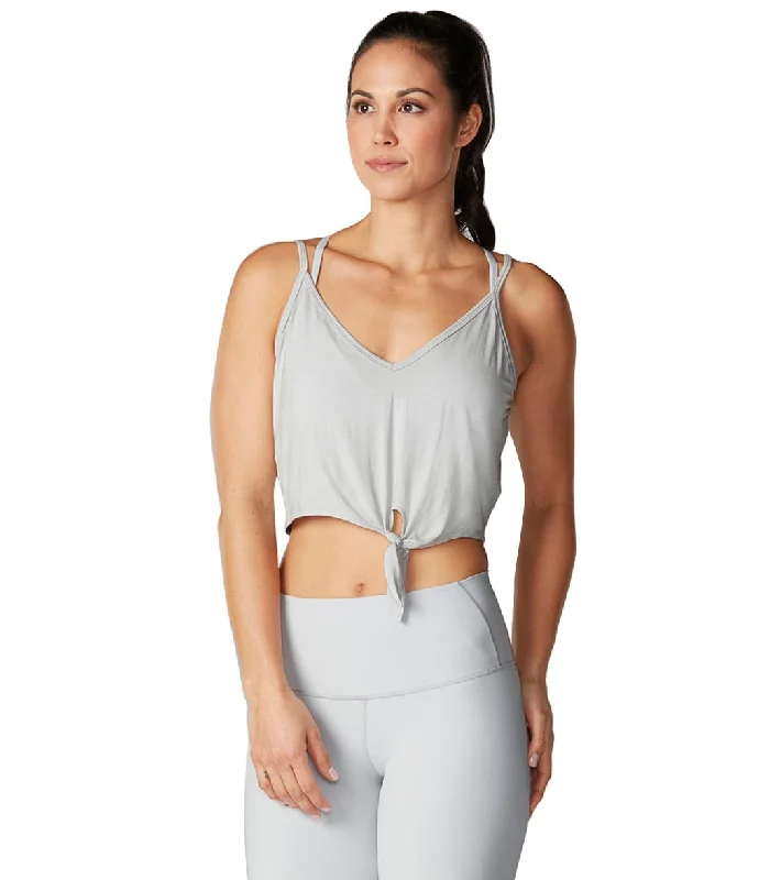 Tavi Tie Front Yoga Tank Light Grey