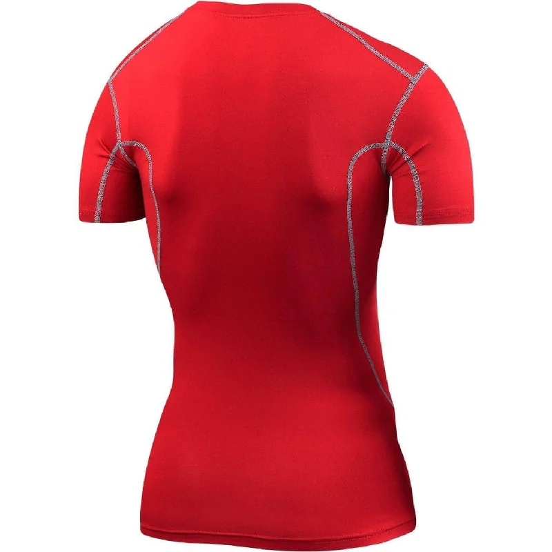 TCA Pro Performance Short Sleeve Mens Compression Top - Red