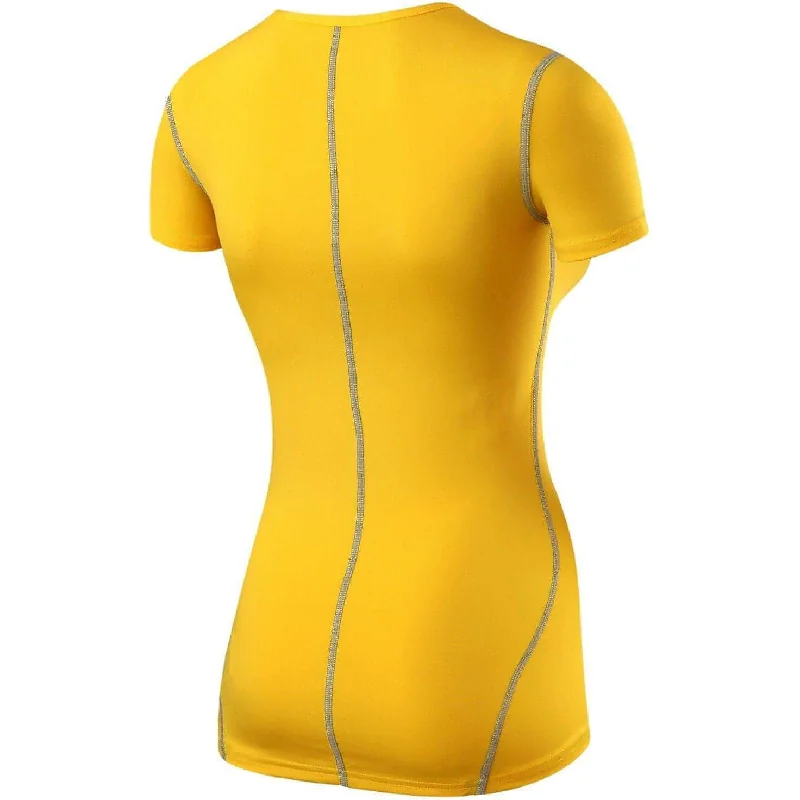 TCA Pro Performance Womens Short Sleeve Baselayer Running Top - Yellow