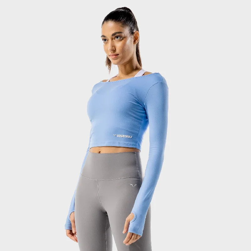 Warrior Crop Tee - Baby Blue