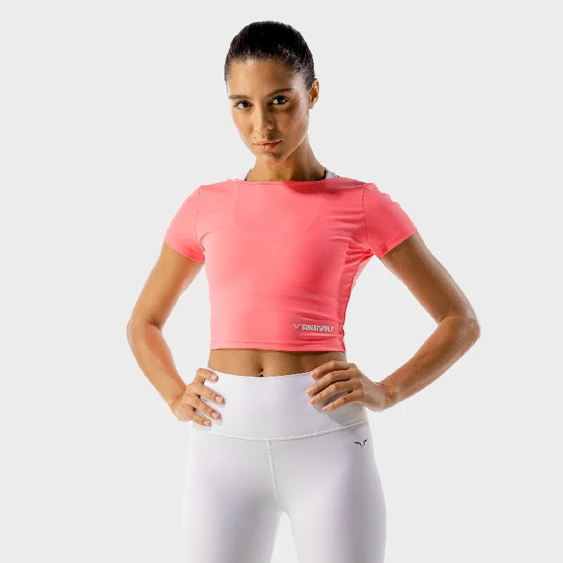 Warrior Crop Tee - Half Sleeves - Sherbert