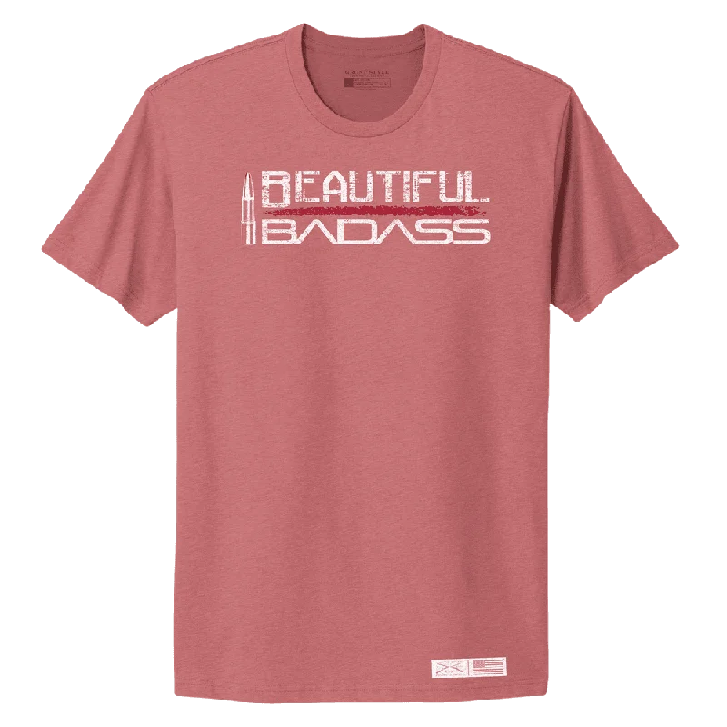 Women's Beautiful Badass Boyfriend Fit T-Shirt - Heather Mauve