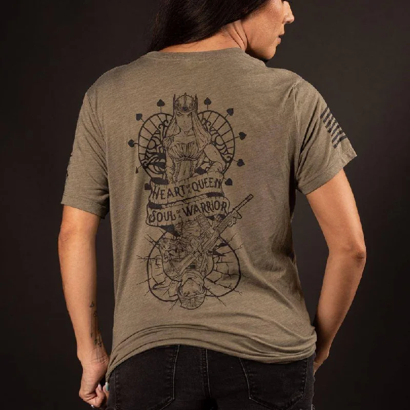 Women's Heart and Soul of a Warrior Relaxed Fit T-Shirt  - Olive Triblend