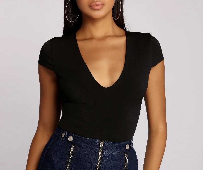 Basic V Neck Bodysuit