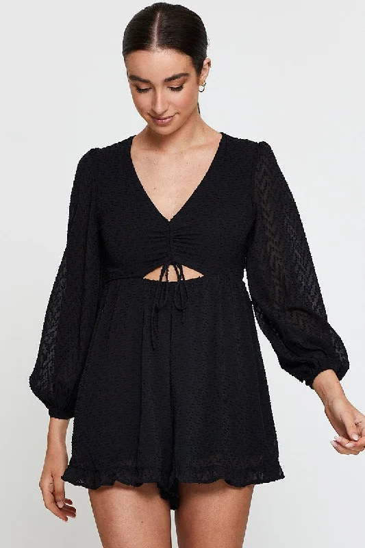 Black Playsuit Long Sleeve