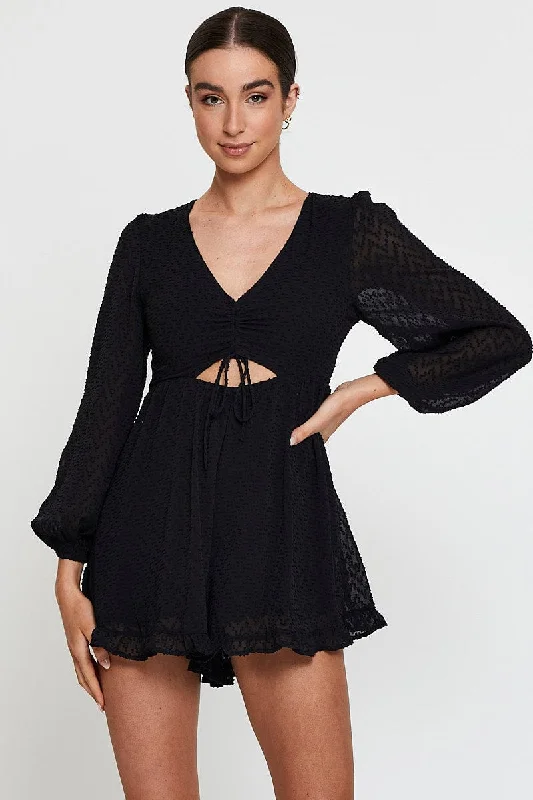 Black Playsuit Long Sleeve