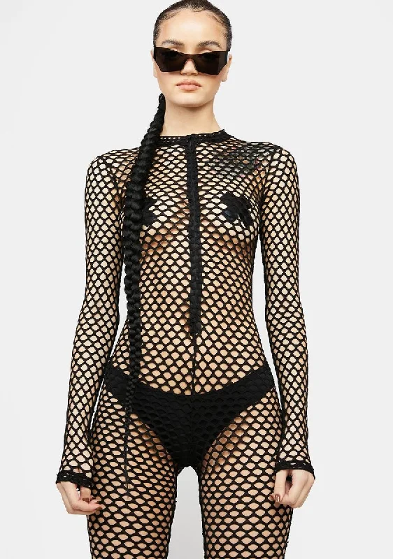 Call Me Bad Fishnet Catsuit