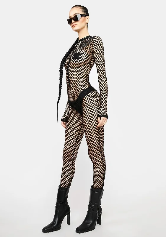 Call Me Bad Fishnet Catsuit