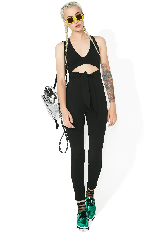 Eye Of The Storm Waist Tie Jumpsuit