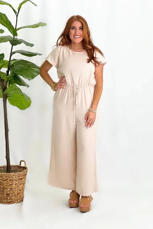 Blush Flutter Sleeve Jumpsuit