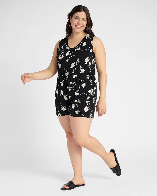 Plus Size Floral V-Neck Romper