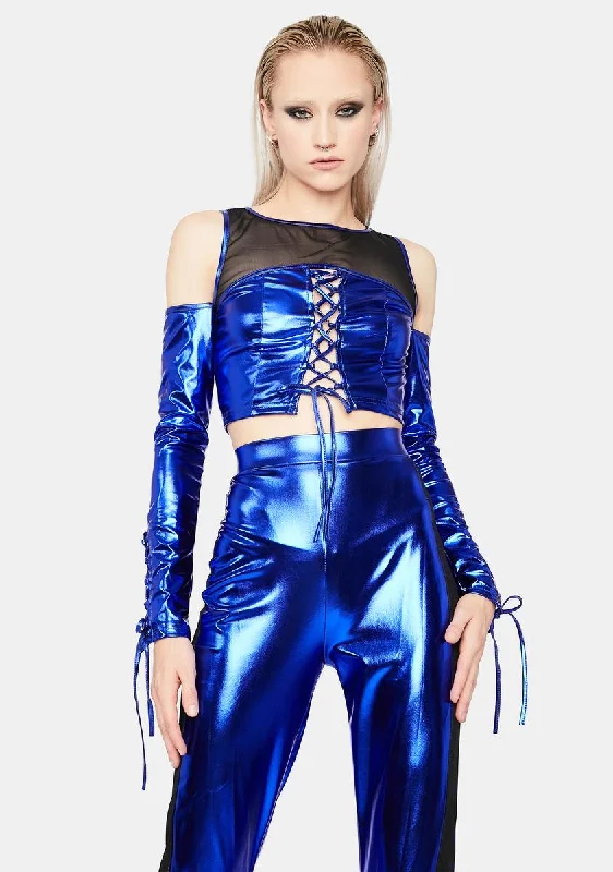 Futuristic Diva Metallic Lace-Up Set