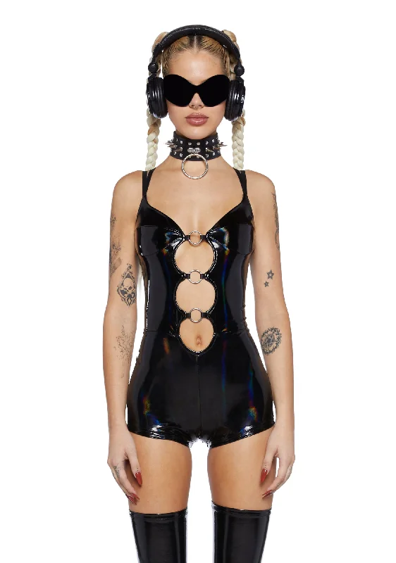 Galactica Cut Out Romper - Black