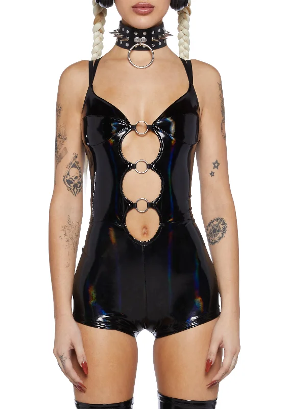 Galactica Cut Out Romper - Black