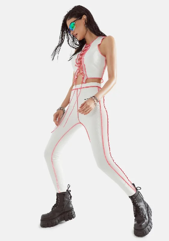 Icy The Truth Stings Contrast Stitch Pants Set