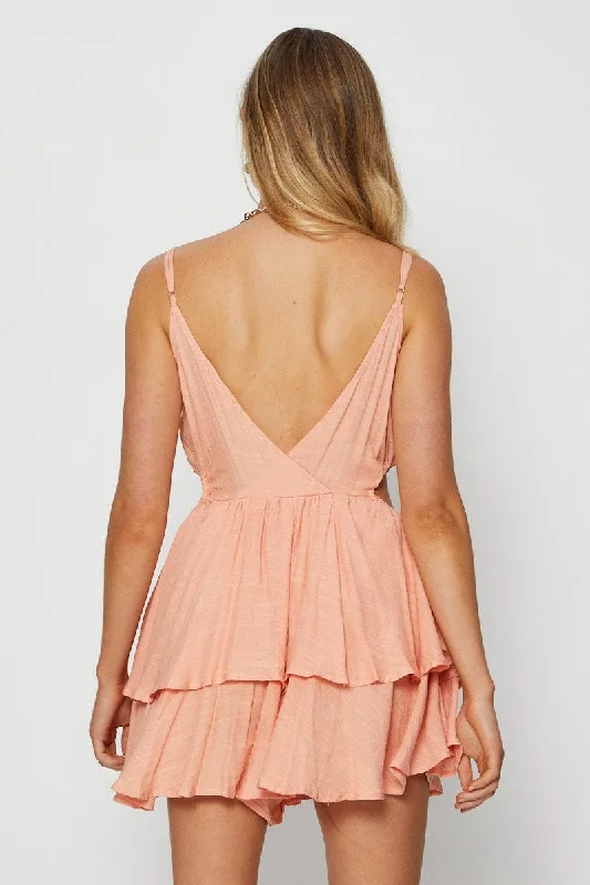 Orange Playsuit Sleeveless