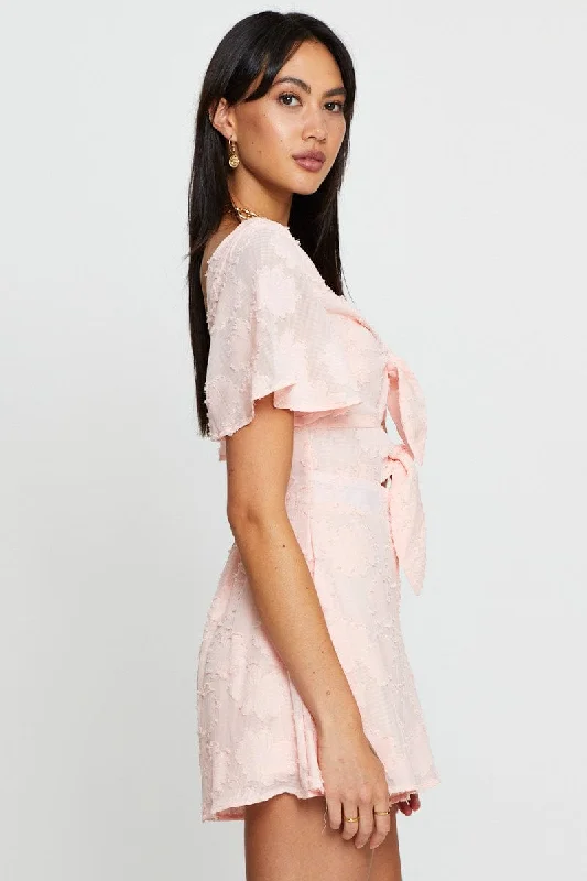 Pink Playsuit Short Sleeve