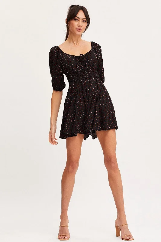 Polka Dot Playsuit Short Sleeve