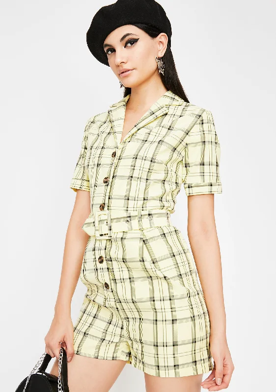 Posh Livin' Plaid Romper