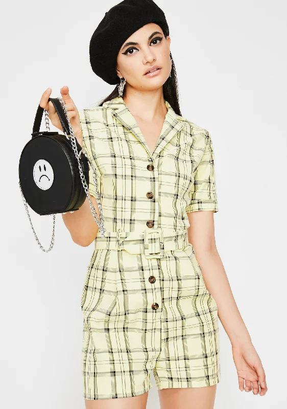 Posh Livin' Plaid Romper