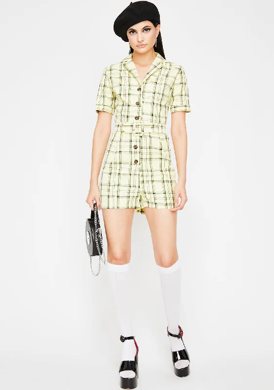 Posh Livin' Plaid Romper