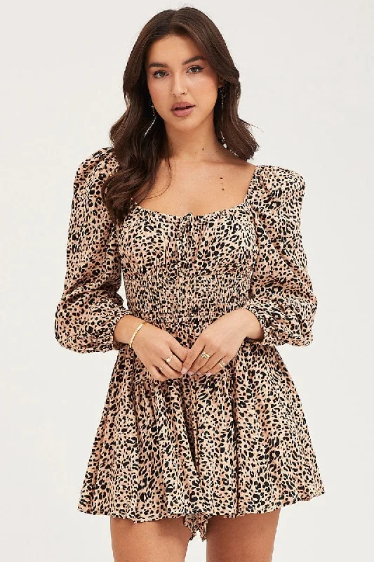 Print Playsuit Long Sleeve