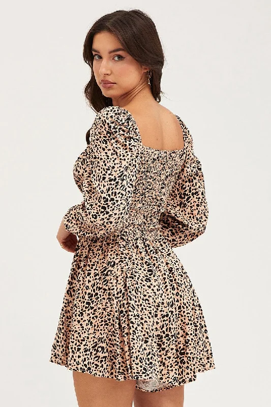 Print Playsuit Long Sleeve