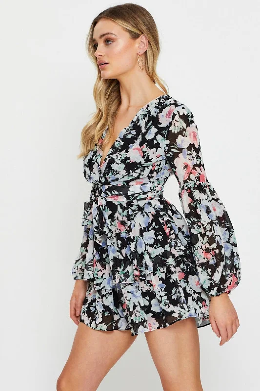 Print Playsuit Long Sleeve