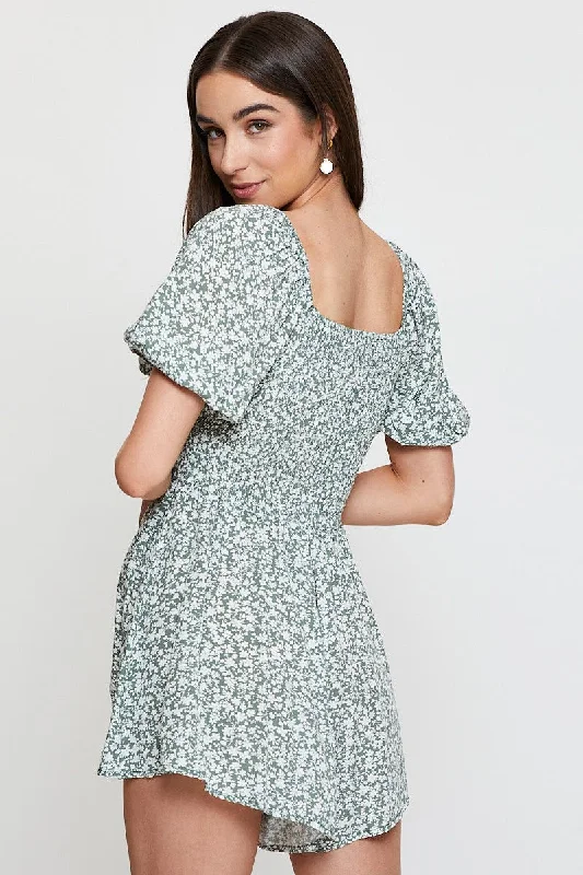 Print Playsuit Short Sleeve