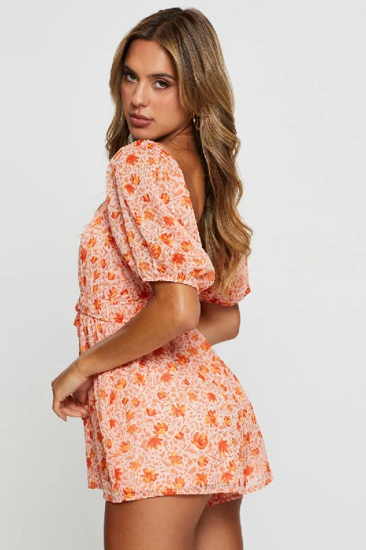 Print Playsuit Short Sleeve