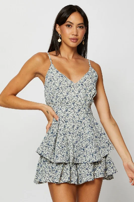 Print Playsuit Sleeveless