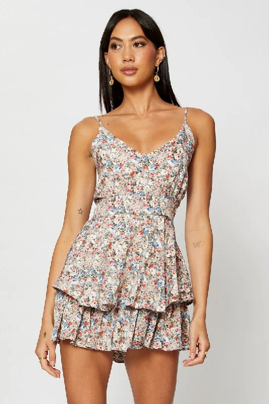 Print Playsuit Sleeveless