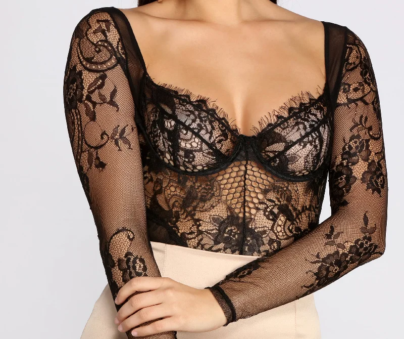 Sheer Ambition Lace Bodysuit