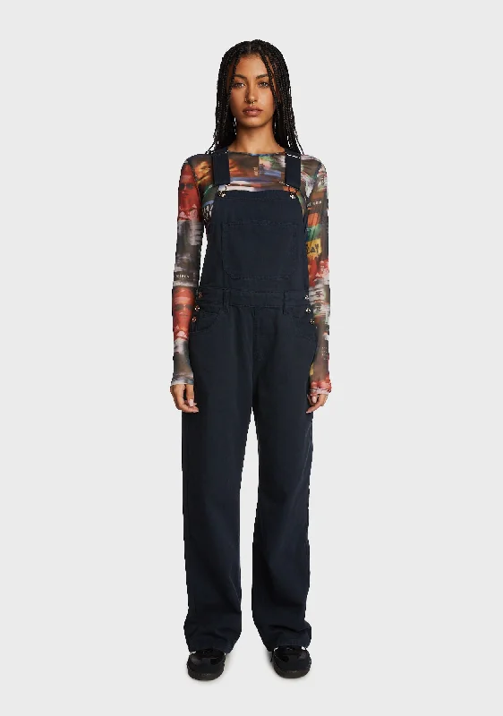 Sk8Ter Wide Leg Denim Overalls