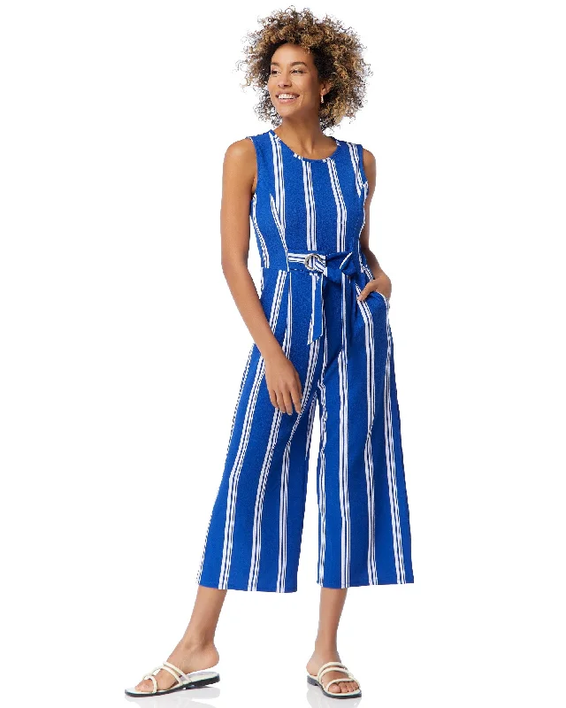 Stripe Self Tie Jumpsuit