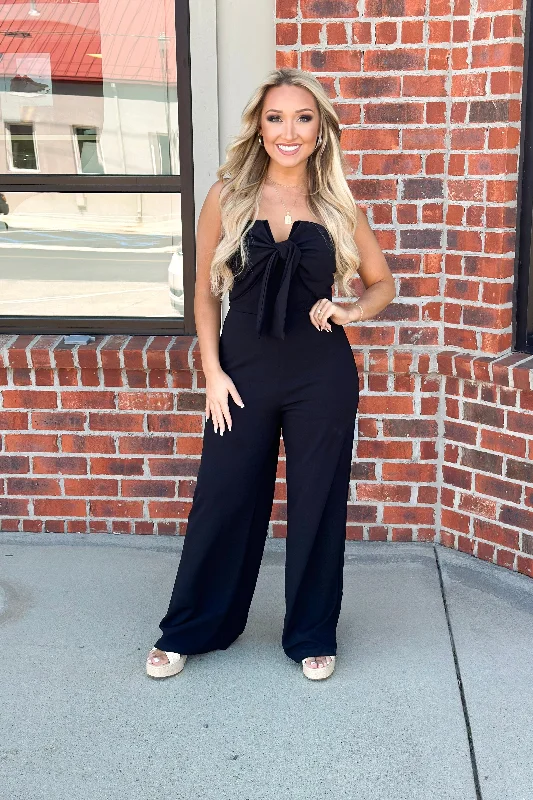 Black Tie Detail Jumpsuit