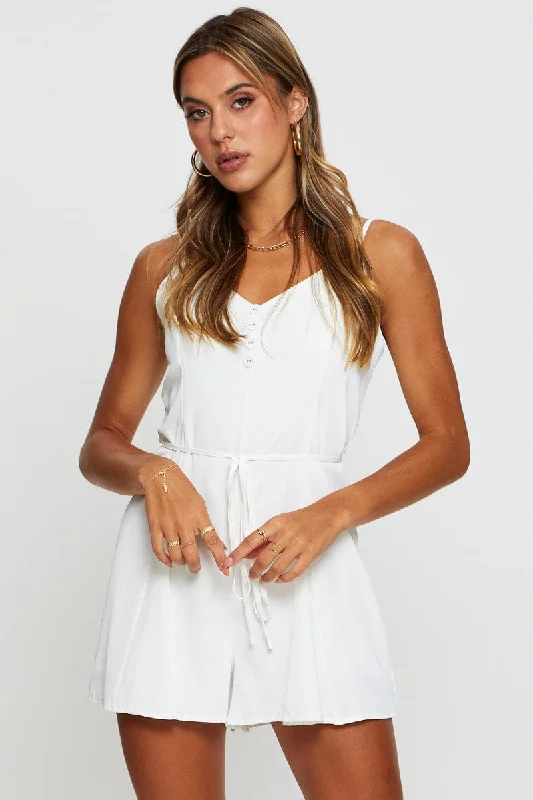 White Playsuit Sleeveless