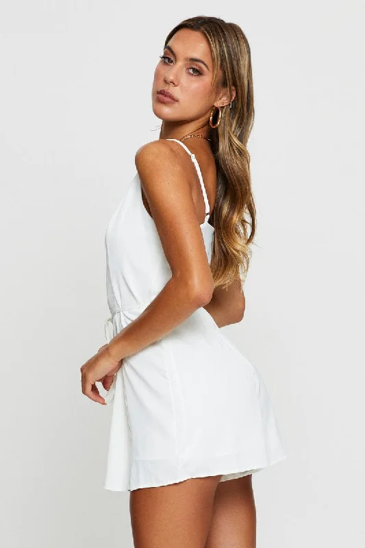 White Playsuit Sleeveless