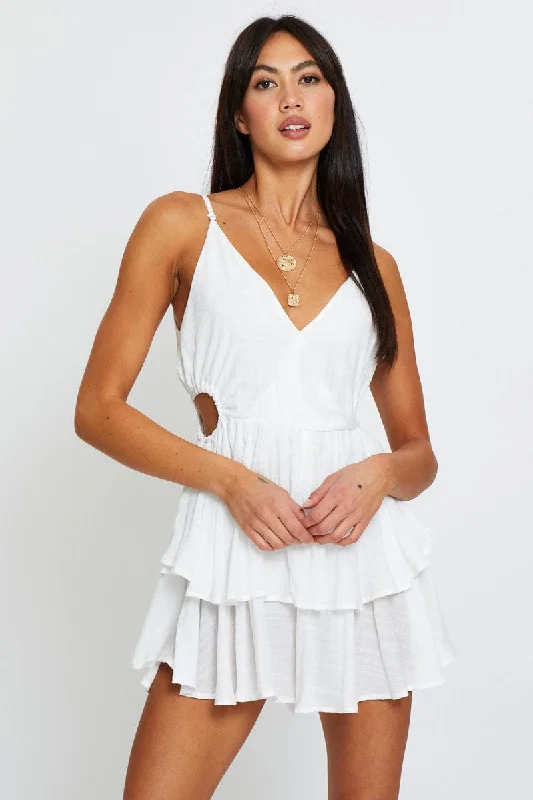 White Playsuit Sleeveless