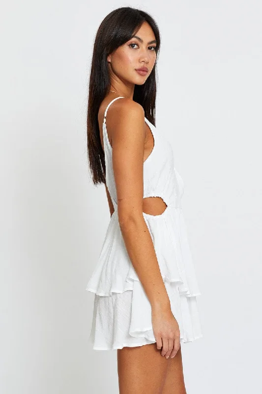 White Playsuit Sleeveless