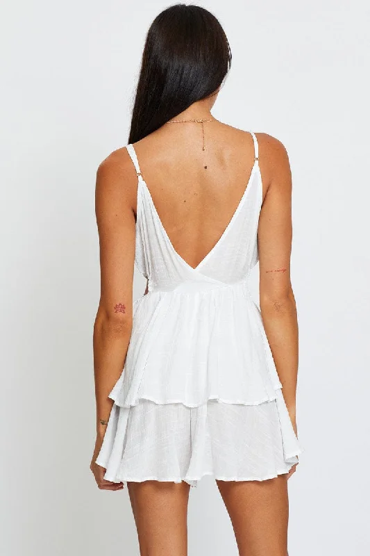 White Playsuit Sleeveless