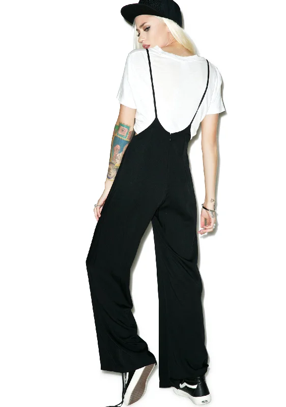 Wide-Leg Suspender Jumpsuit