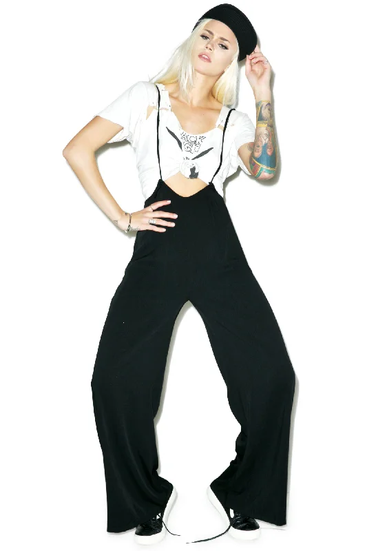 Wide-Leg Suspender Jumpsuit