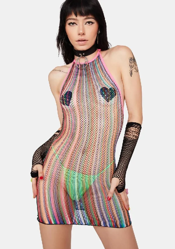 Spread The Word Fishnet Mini Dress