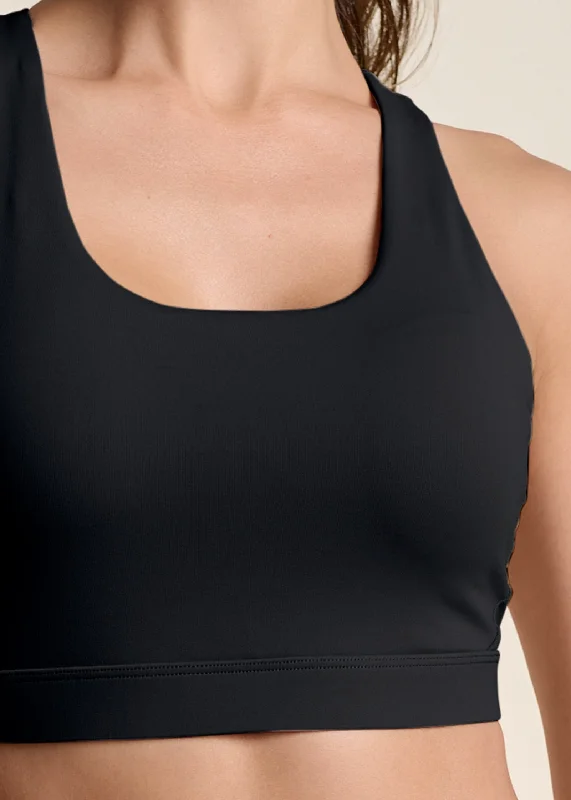 Back keyhole sports bra  - Black